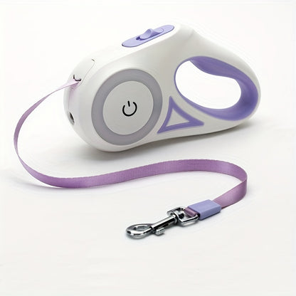 Heavy-Duty Retractable Dog Leash with LED Light – 3M & 5M Strong Nylon Pet Lead, Automatic Extension Rope for Large Dogs & Cats