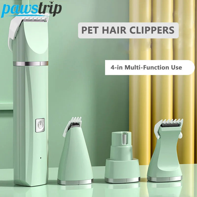 4-In-1 Multi-Functional Electric Dog Clippers Professional Dog Hair Trimmer Cat Nail Grinder Electric Shaver Pet Grooming Tools